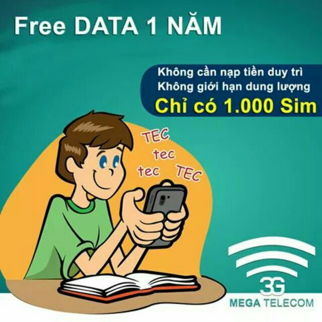 Sim 3G-4G Mobi xài miễn phí data cả năm