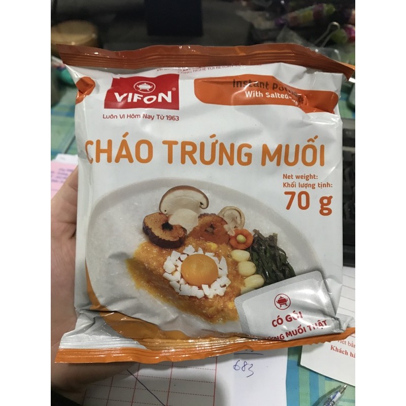 Lẻ 1 Gói Cháo Vifon Có Gói Thịt bằm/ sườn/ gà/ trứng muối/ nấm đông cô 70g