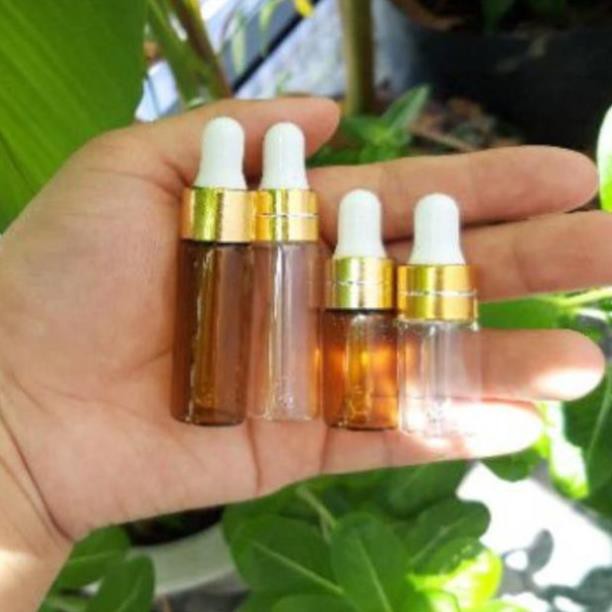 {Sỉ 2.3k} [1ml/2ml/3ml/5ml] Lọ đựng tinh dầu thủy tinh mỏng bóp giọt Khoen Vàng - lọ chiết nước hoa / lọ chiết tinh dầu