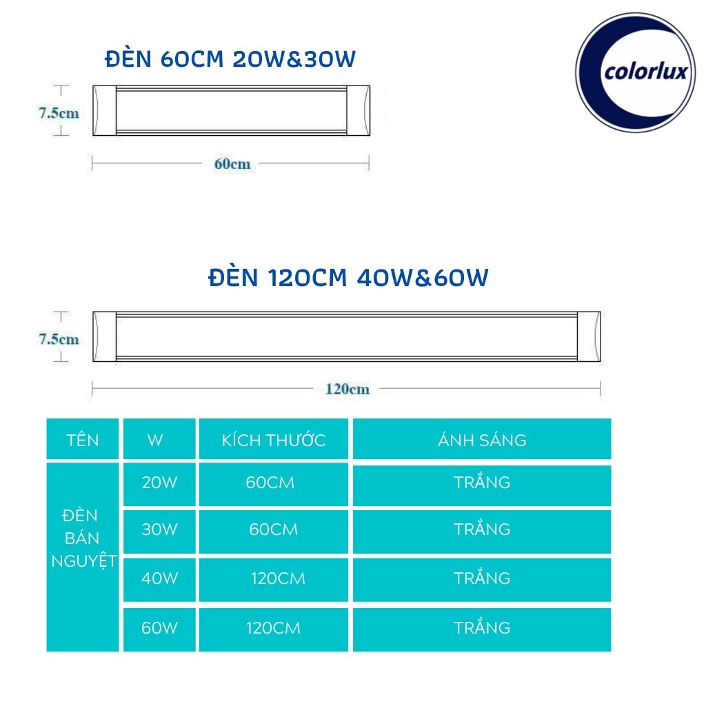 Combo 3 Đèn Tube Led Bán Nguyệt Colorlux 20w 30w 40w 60w Siêu Sáng 60cm 120cm | BigBuy360 - bigbuy360.vn