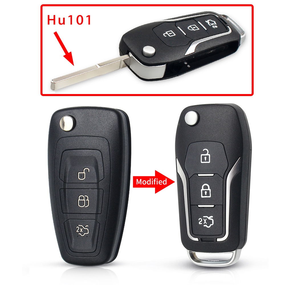 Vỏ Chìa Khóa Điều Khiển Từ Xa 3 Nút Gấp Được Cho Ford Focus 2 3 Mondeo Fiesta C Max S Max Galaxy Mondeo