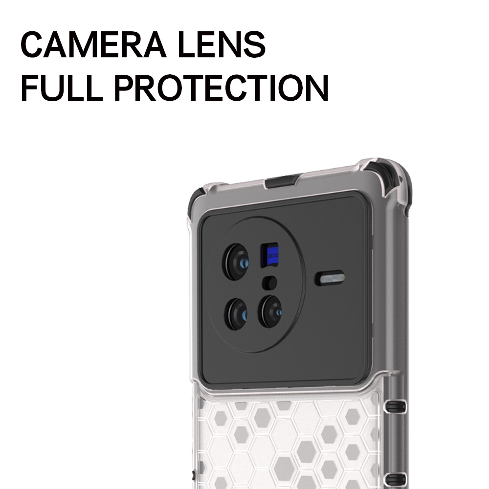 Ốp Điện Thoại Nhựa Cứng Trong Suốt Chống Sốc Họa Tiết Tổ Ong Cho Vivo X80 X70 X60 X60t Pro Plus 5G