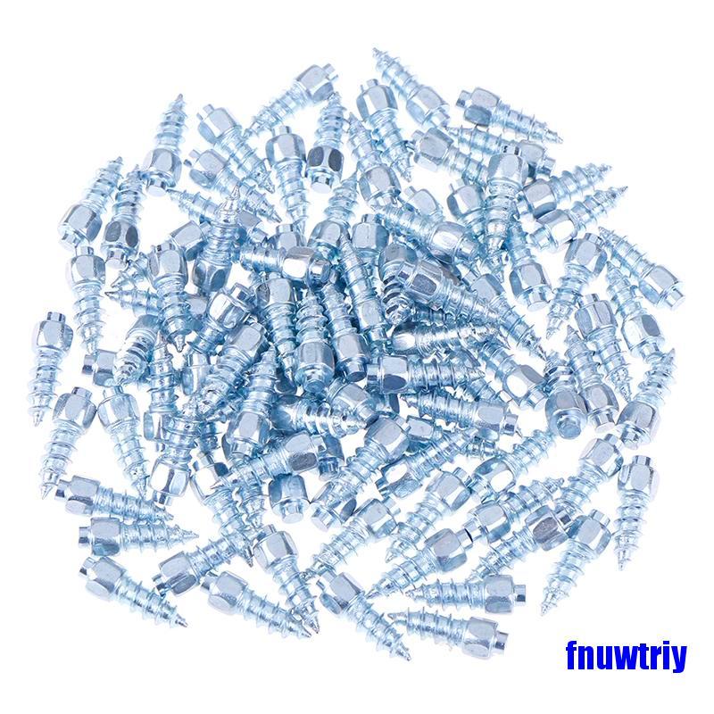 [COD]100pcs 9mm Steel Wheel Stud Screw Snow Tire Spike for Car Bicycle Nail Anti-Slip