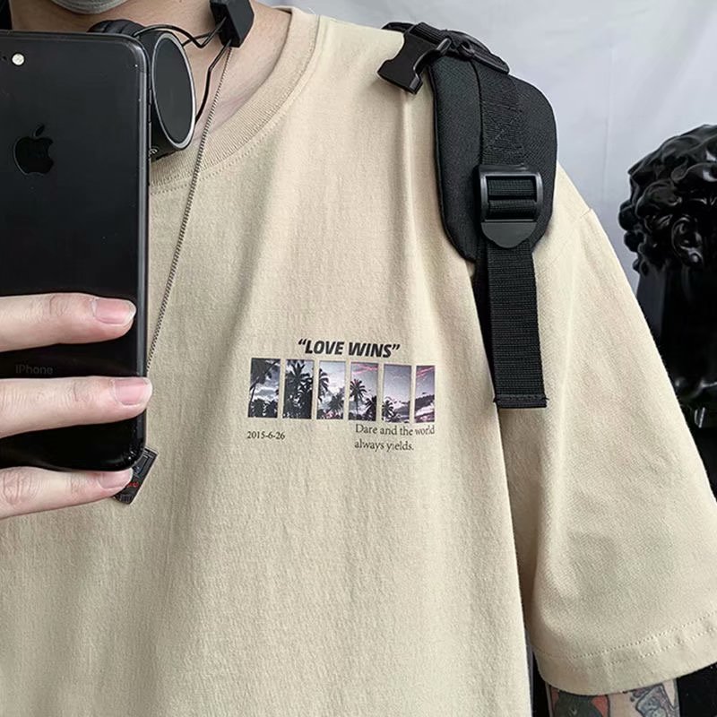 Áo Thun Ngắn Tay Dáng Rộng Phong Cách Hàn Quốc Dành Cho Nam / Size S-8XL | BigBuy360 - bigbuy360.vn