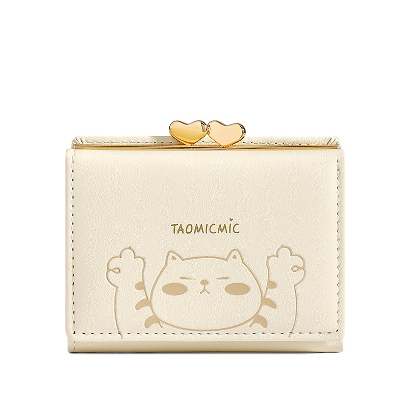 Ví nữ BAELLERRY da PU gập ba thời trang phong cách Hàn Quốc