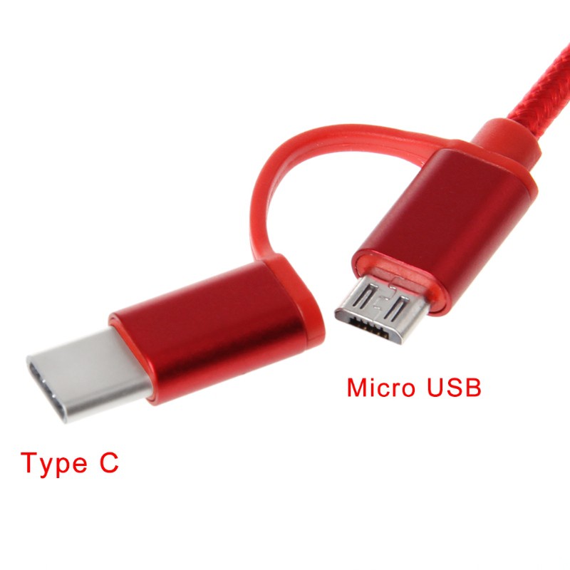 Cáp Sạc Nhanh 2 Trong 1 Usb 2.0 Male Sang Usb 3.1 Type C Micro Usb