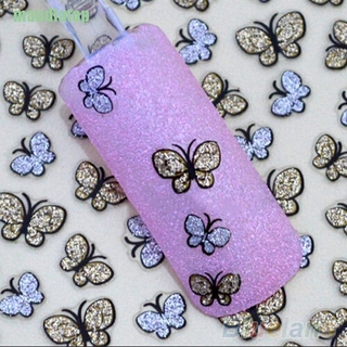 Miếng dán trang trí móng tay hình bướm 3d lấp lánh