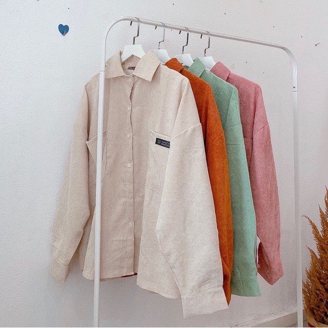 Áo Sơ Mi Nữ Form Rộng 💖 𝘍𝘳𝘦𝘦𝘴𝘩𝘪𝘱 💖 Áo Sơ Mi Khoác Nhung Tăm Ulzzang Hàn Quốc Dáng Rộng ( Ảnh Thật / Có Sẵn ) | BigBuy360 - bigbuy360.vn