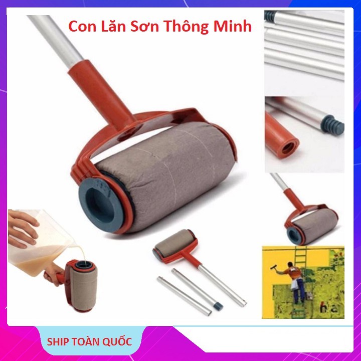 Bộ lăn sơn thông minh công nghệ mới. Con lăn sơn thông minh gấp khúc 3 đoạn tiện lợi