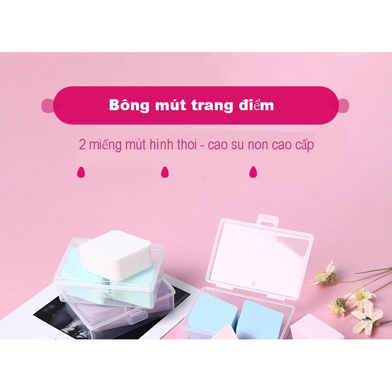 (MUA 1 TẶNG 1) Mút trang điểm HÌNH THOI chất liệu mềm mại, Dụng cụ trang điểm (KHUYẾN MÃI 3 NGÀY) màu ngẫu nhiên