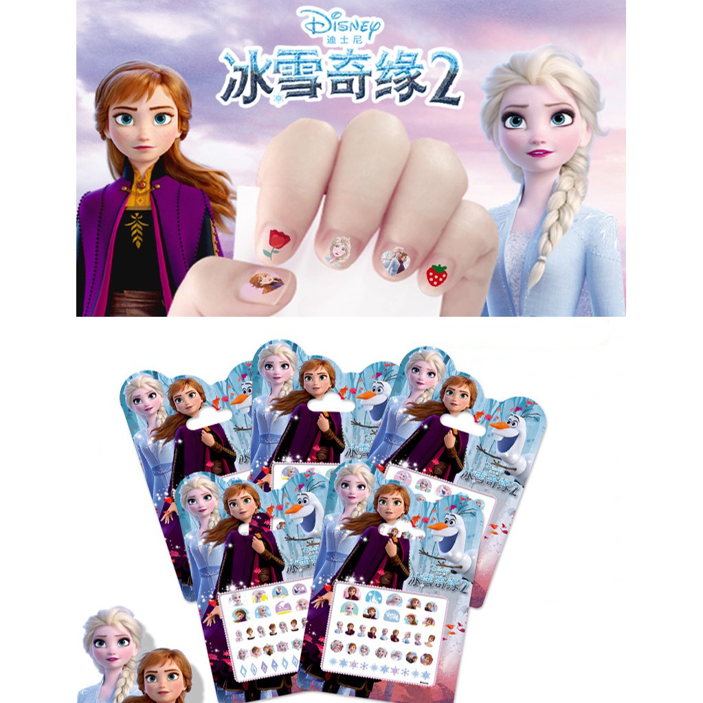 Sticker dán trang trí móng tay in hình các nhân vật Disney/Các công chúa dễ thương thích hợp trang trí móng DIY