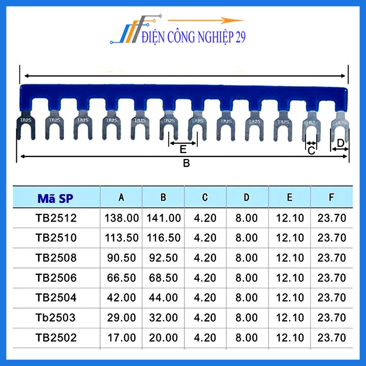 Thanh dăm cài cầu đấu TBR-15A  dòng 15A - 12chân giá tốt