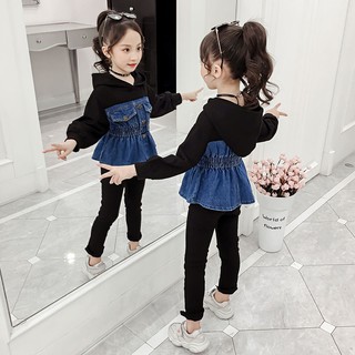 Bộ Áo Tay Dài + Quần Form Rộng Năng Động Cho Trẻ Em