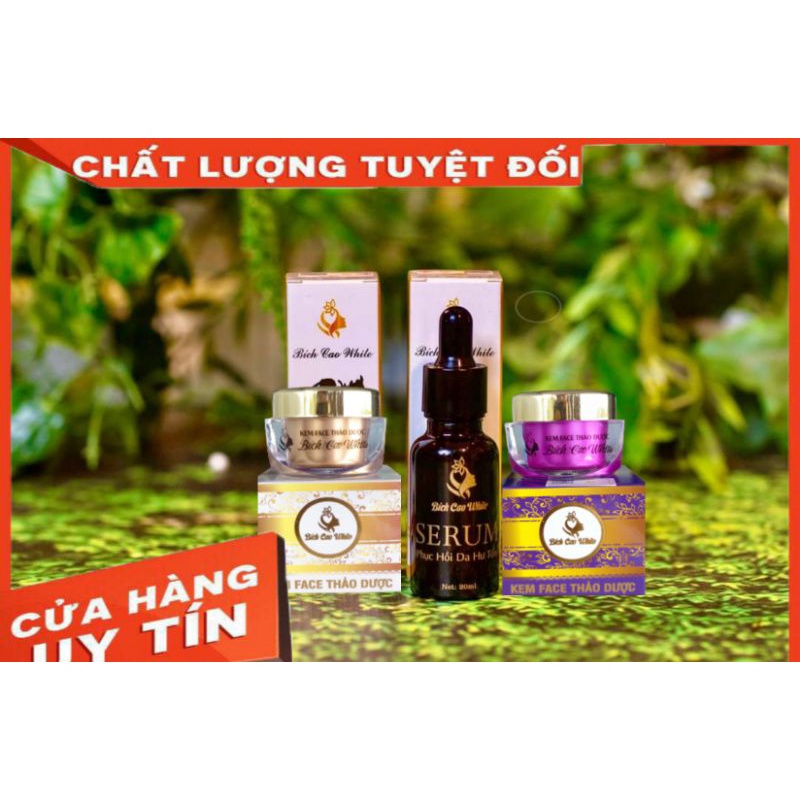 BỘ ngày đêm_SERUM_kem Thảo dược_kem Trà Xanh_BÍCH CAO WHITE