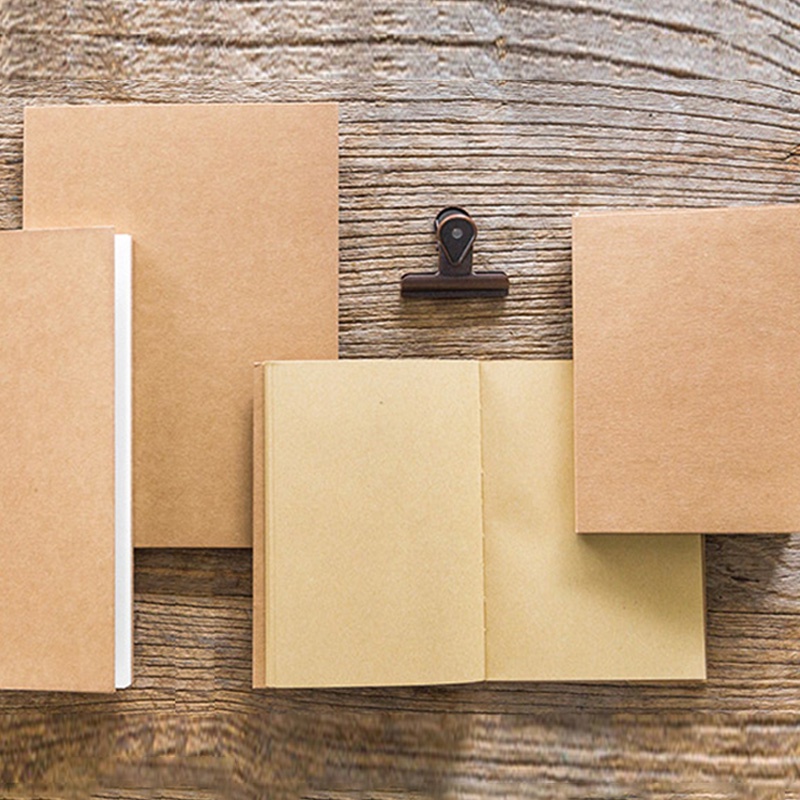 Sổ Tay Học Sinh Bằng Giấy Kraft Dày Màu Nâu/Trắng 16K/32K