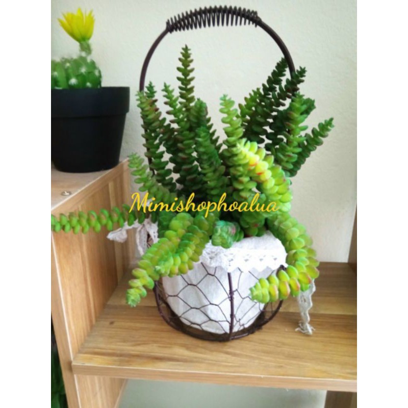 Sen đá giả cành dài 6 nhánh - 12 nhánh - trang trí nhà cửa