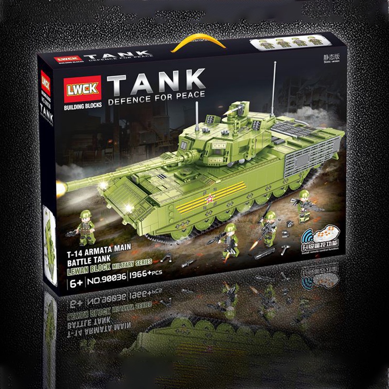 Đồ chơi Lắp ráp Xe Tăng T-14 Amata, Lewan LWCK 90036 Xếp hình thông minh, Mô hình quân sự