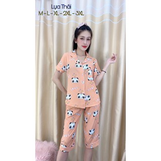 Sét Đồ Bộ Pizama lụa thái loại 1 quần lửng (kèm ảnh chụp thật)