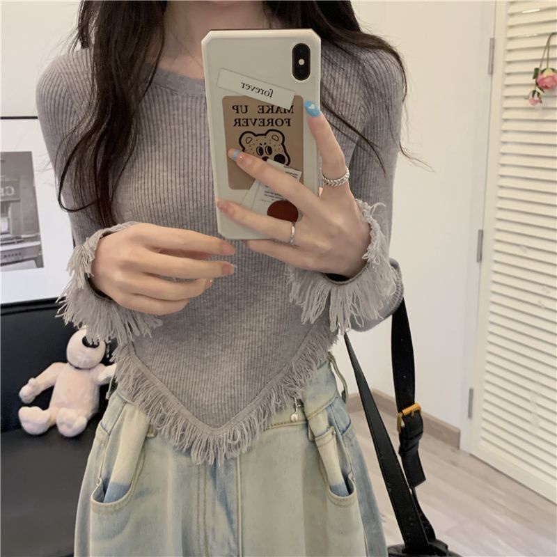 Áo Dệt Kim Dài Tay Cổ Tròn Thiết Kế Mới Thời Trang Mùa Thu Dành Cho Nữ