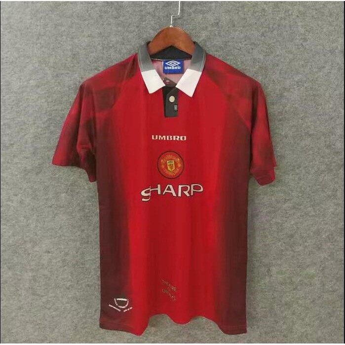 Áo Bóng Đá Dài Tay Màu Đỏ Phong Cách Đội Tuyển Manchester United 1996
