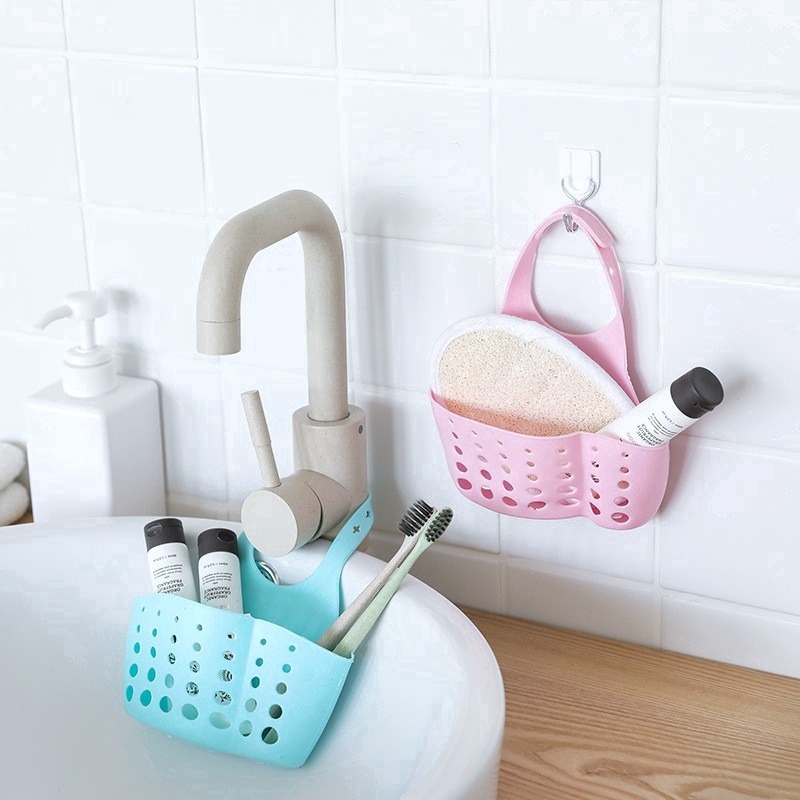 1 Giỏ Đựng Miếng Rửa Chén/ Đồ Dùng Gắn Vòi Nước Tiện Dụng Cho Nhà Bếp