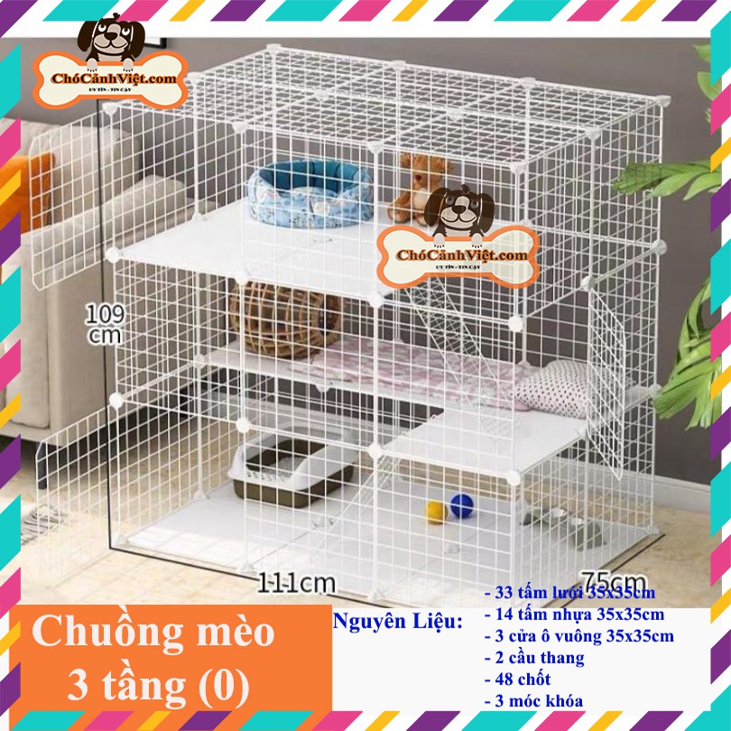 [Sỉ - lẻ] Tấm ghép quây chuồng chó mèo - mẫu chuồng mèo đẹp 2021 (BÁN THEO TẤM)