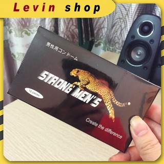 [Hộp 12 chiếc] Bao cao su Strong Men’s- Có gân gai -khử mùi tối đa, co giãn linh hoạt