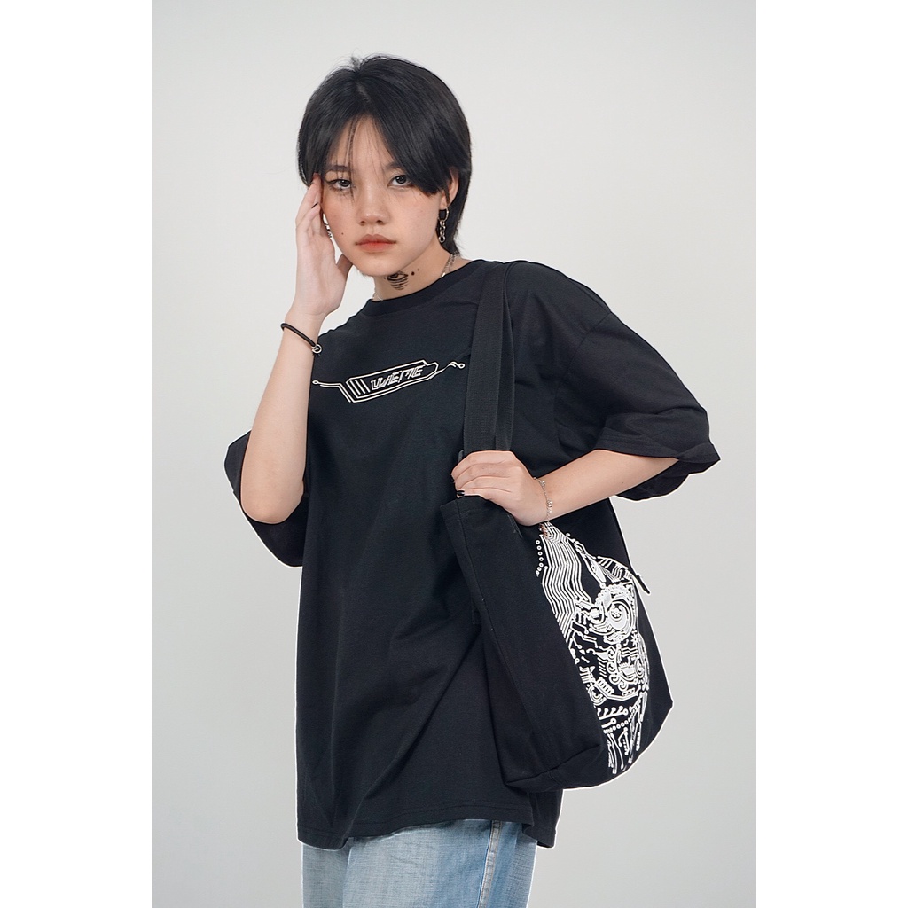 Túi tote jean đen, túi đeo vai cá tính local brand WeMe chính hãng