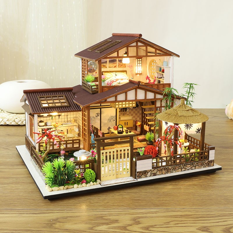 Kèm Mica và Keo dán gỗ - Mô hình nhà gỗ búp bê Dollhouse DIY - P007 Sakura Whispers