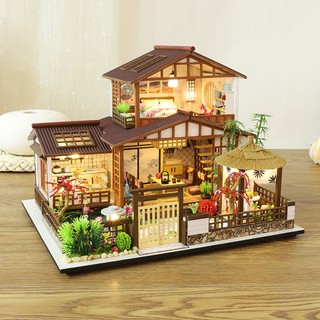 Kèm mica và keo dán gỗ - mô hình nhà gỗ búp bê dollhouse diy - p007 sakura whispers