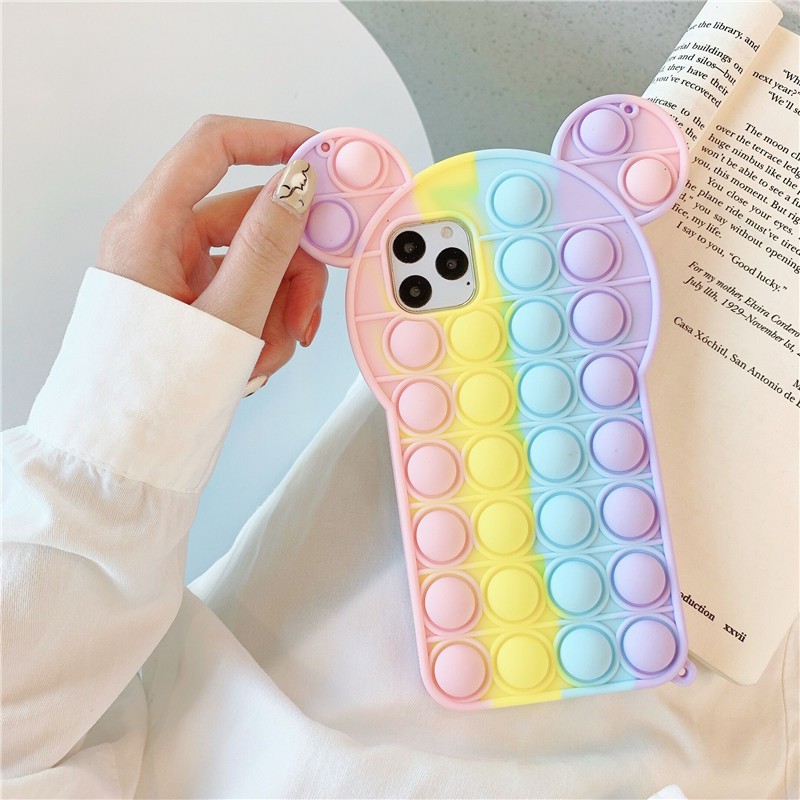 iPhone 11 Pro Max / iPhone12 / iPhone X / iPhone 7 Plus / iPhone 8 / iPhone 6 / iPhone 11 decompression Rainbow Mickey anti-drop mobile phone case silicone soft shell