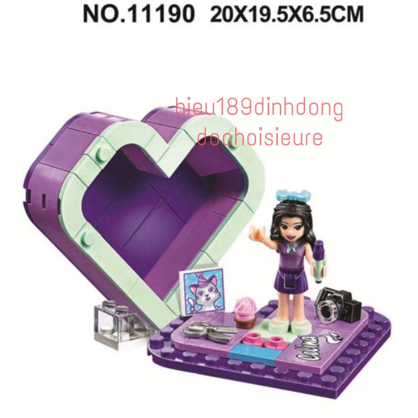 Lắp ráp xếp hình NOT Lego Friends 41355 , lari 11190 : phòng máy ảnh trái tim của emma 88 mảnh