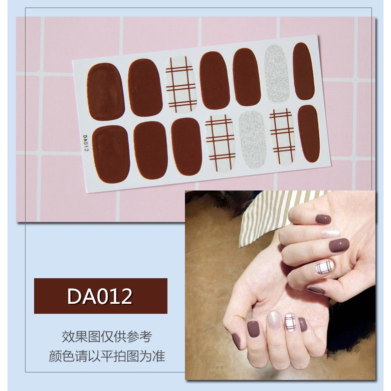 Bộ dán móng tay nail 14 sticker Cao Cấp Hàn Quốc