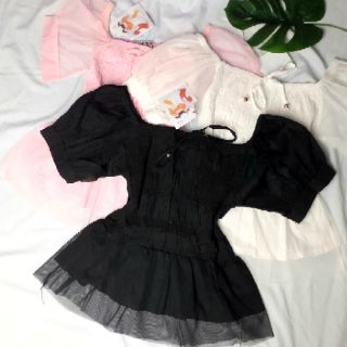 Áo kiểu tay phối lưới