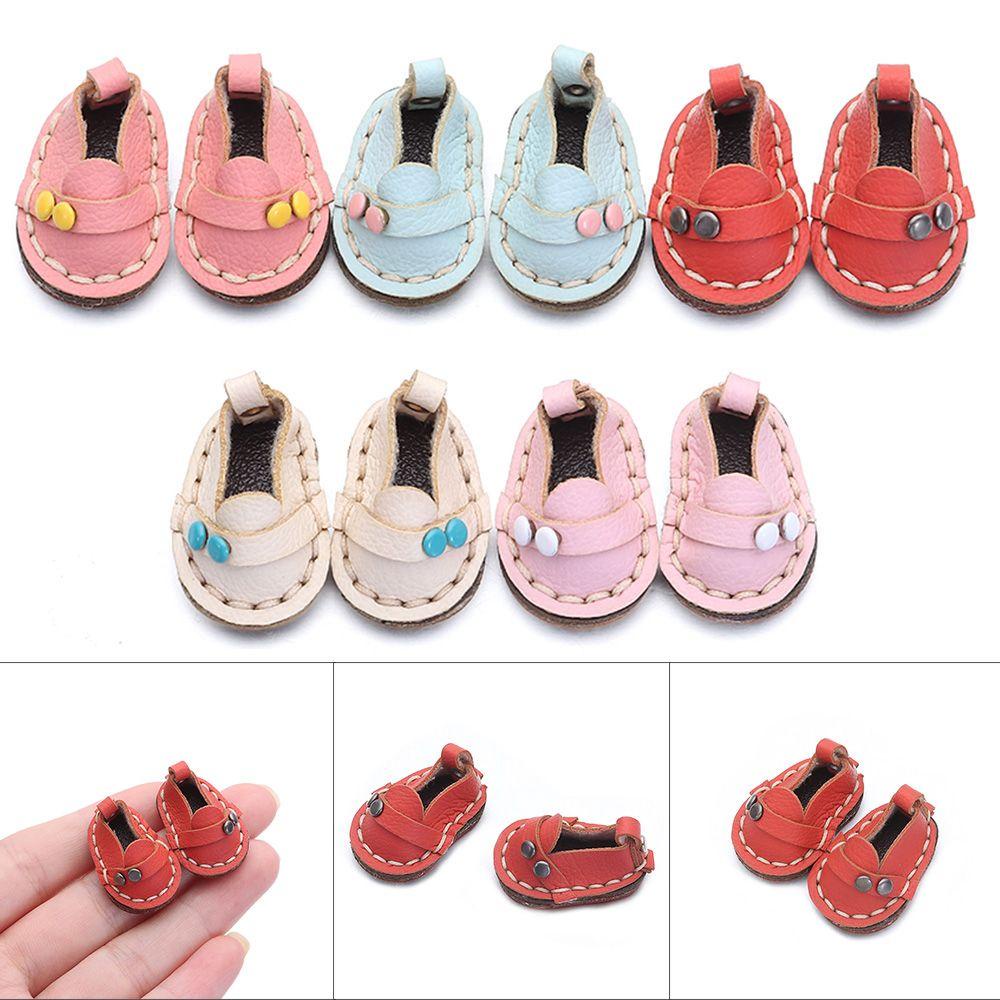 Giày Búp Bê Da Bò Phối Màu Cầu Vồng Dễ Thương Cho Búp Bê Tỉ Lệ 1 / 12