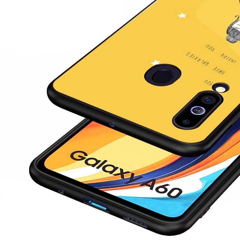 Ốp điện thoại mềm nền vàng in hình vẽ người ngoài hành tinh mỹ thuật 123T dành cho Samsung S6 S7 Edge S8 S9 S10 Plus