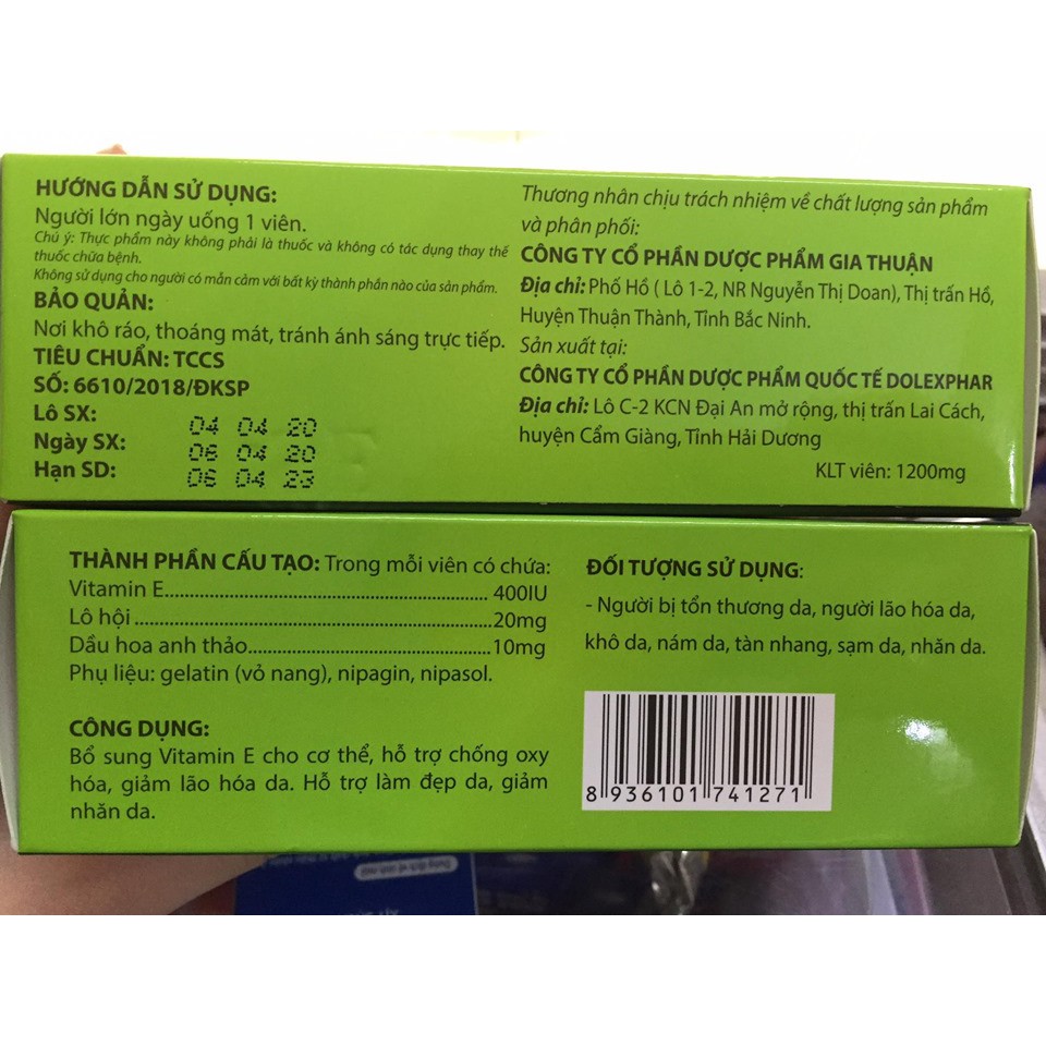 Vitamin E GTE 400 IU-SE - Đẹp da, chống lão hóa, mờ thâm nám | BigBuy360 - bigbuy360.vn