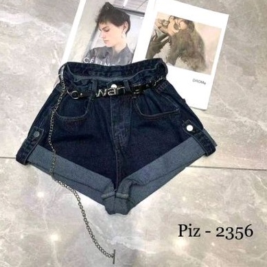 Quần sooc jeans gấp gấu đai Wang hàng QCL1