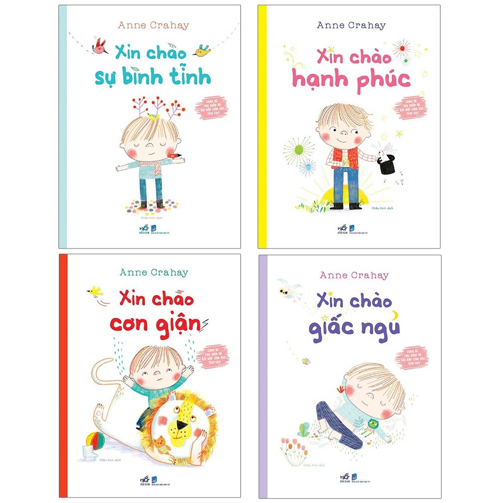 Sách - Combo: Xin Chào Sự Bình Tĩnh + Xin Chào Hạnh Phúc + Xin Chào Cơn Giận + Xin Chào Giấc Ngủ (4 cuốn)