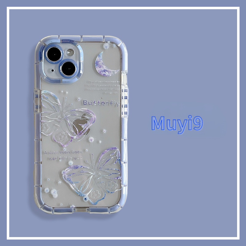 Ốp Điện Thoại Mềm Chống Va Đập In Hình Bướm Màu Tím Dạ Quang Cho IPhone13promax 13 12Pro MAX I12 11Promax X XS XSMAX XR 8P