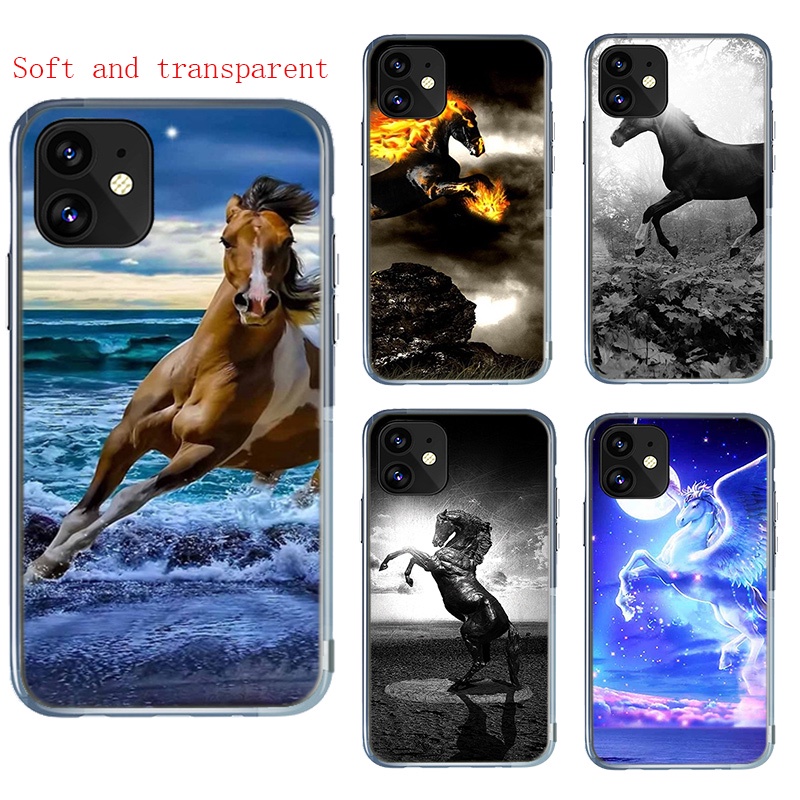 Ốp Điện Thoại Mềm Trong Suốt In Hình Ngựa Cho iPhone 5 5s SE 6 Plus 6s Plus 7 Plus 8 Plus X XS SE 2020 XR XS Max
