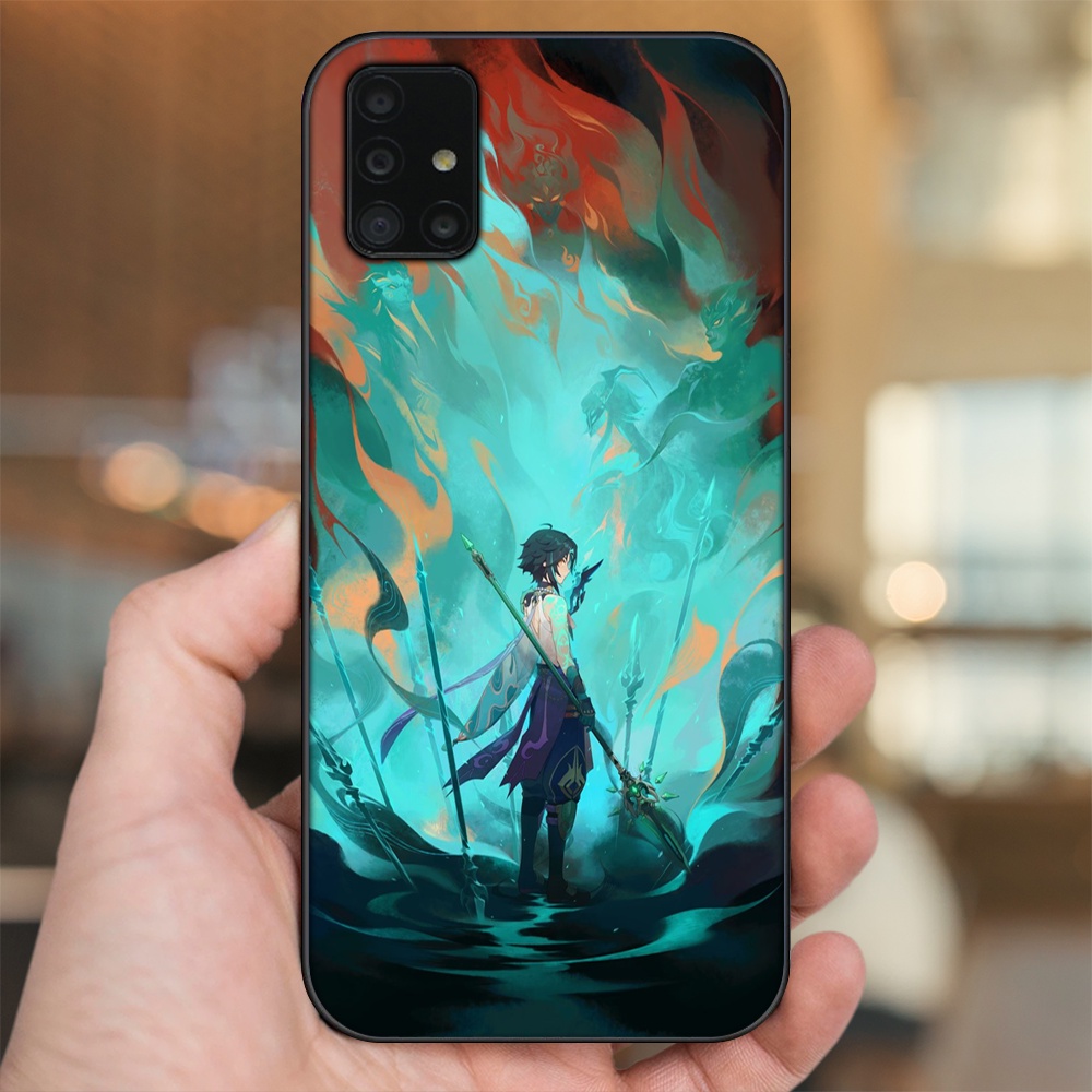 Ốp lưng Samsung A51, A71 viền đen in hình Xiao Genshin Impact