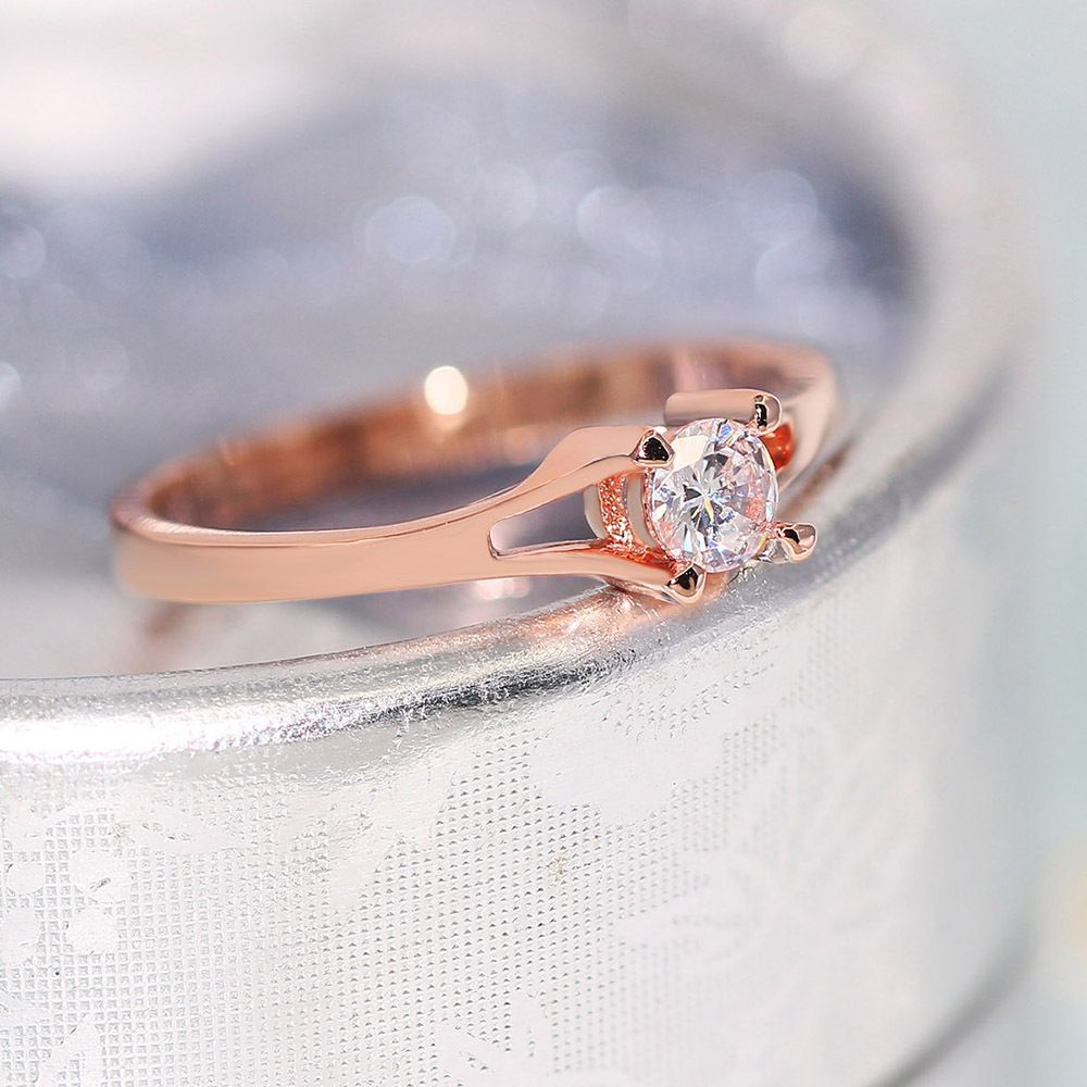 Nhẫn đính đá zircon tròn nhiều màu thời trang cổ điển kích thước 6-10 cho nữ