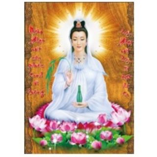 Tranh thêu chữ thập mẹ quan âm ( chưa thêu ) - X8097