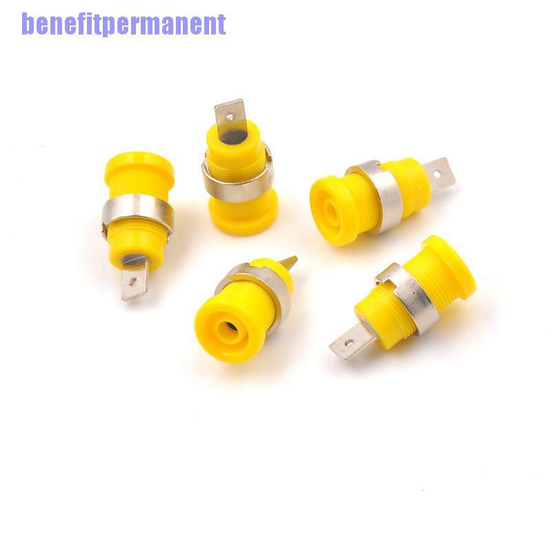 Benefitpermanent✹★ 5Pcs 4Mm Banana Plugs Female Jack Socket Plug Wire Connector 5 Colors