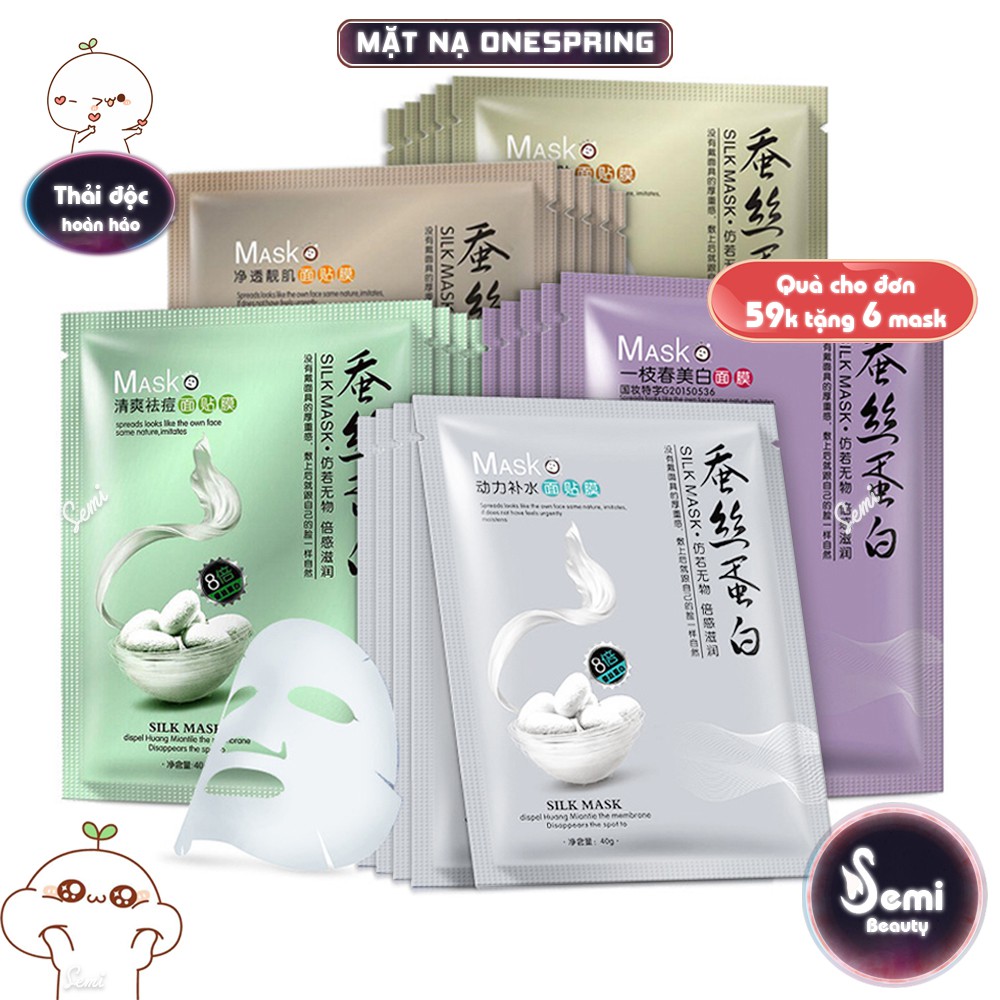 Mặt nạ giấy dưỡng trắng da cấp ẩm thải độc da Silk Mask làm tươi mới mịn da mask nội địa