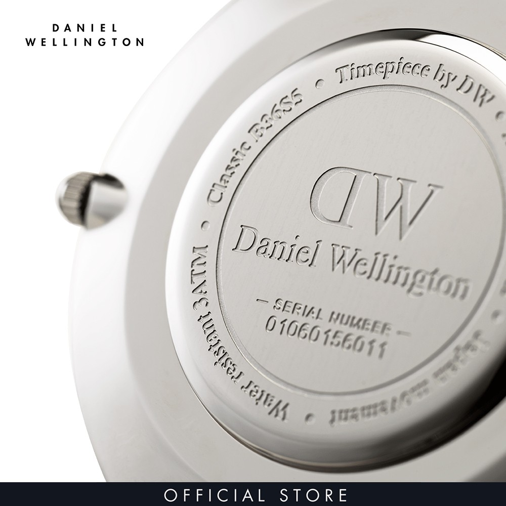 Đồng hồ Nam, Nữ Daniel Wellington dây vải nato - Classic Roselyn mặt trắng - vỏ bạc
