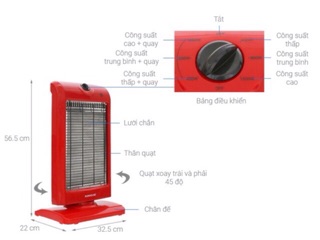 Sưởi điện 3 bóng halogen SUNHOUSE SHD7016