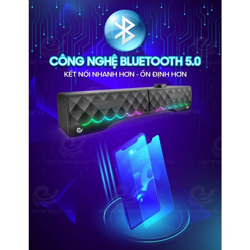 Loa vi tính bluetooh VS-168, USB hiệu ứng LED RGB,kết nối tai nghe, thanh âm tuyệt đỉnh,công suất lớn, bảo hành 12 tháng