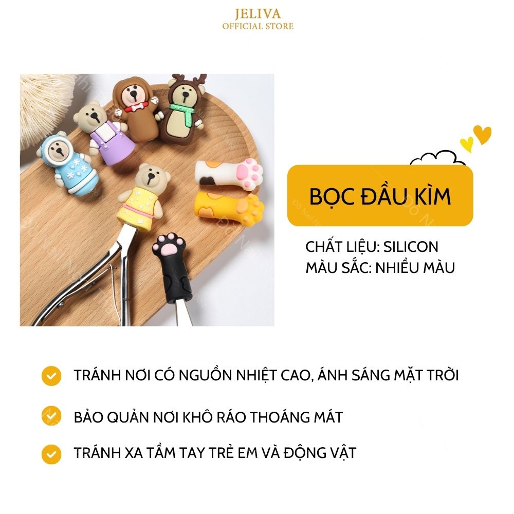 Bọc đầu kìm nhặt da JELIVA phụ kiện nail